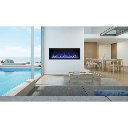 Remii by Amantii 35" Extra Slim Series Built-in Electric Fireplace with Black Steel Surround