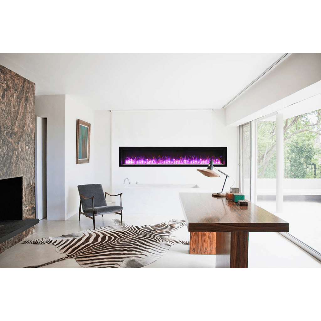 Remii by Amantii 42" WM-B Series Electric Fireplace with Glass and Black Steel Surround