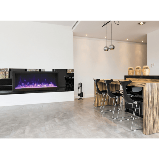 Remii by Amantii 45" Deep Series Built-in Electric Fireplace with Black Steel Surround