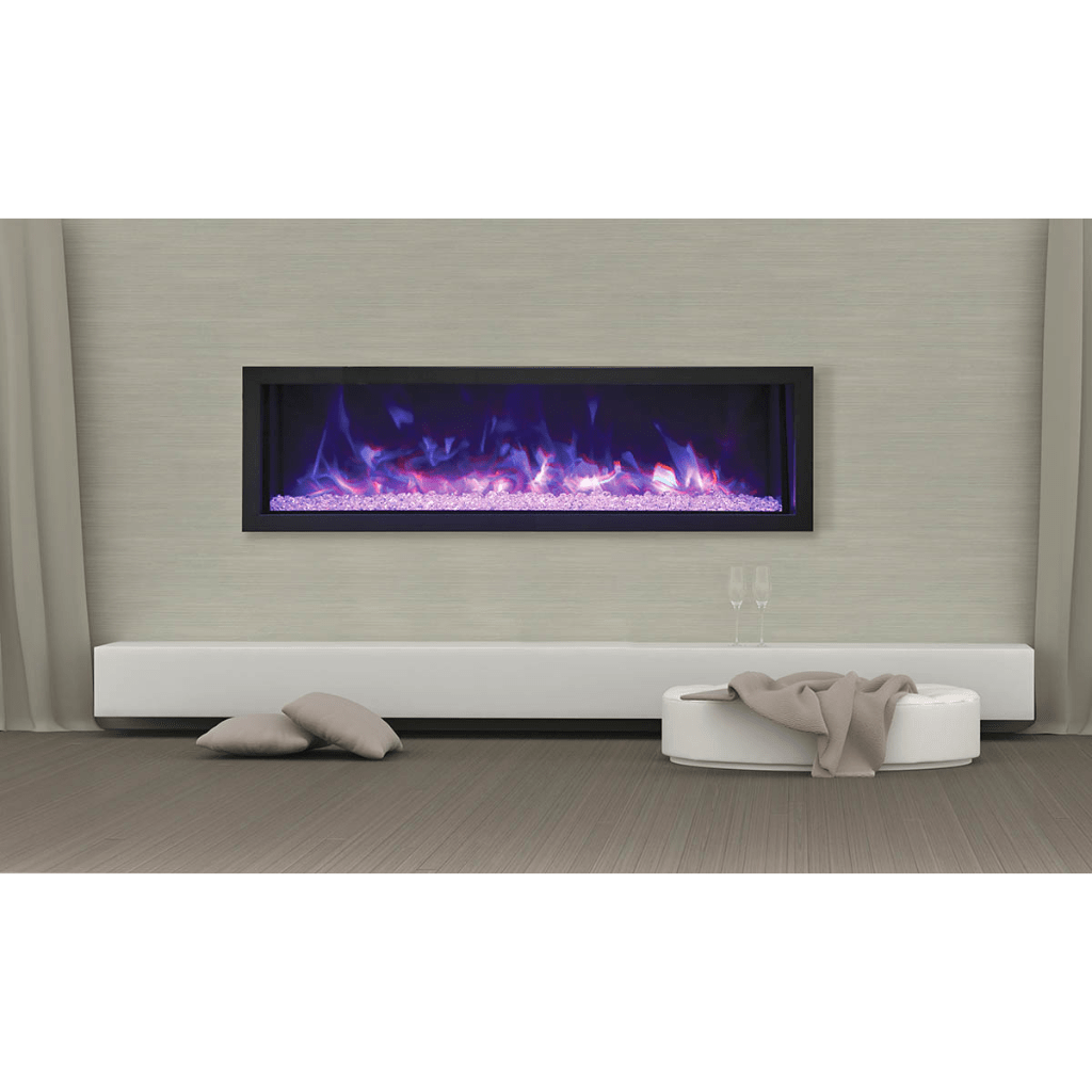 Remii by Amantii 45" Extra Slim Series Built-in Electric Fireplace with Black Steel Surround