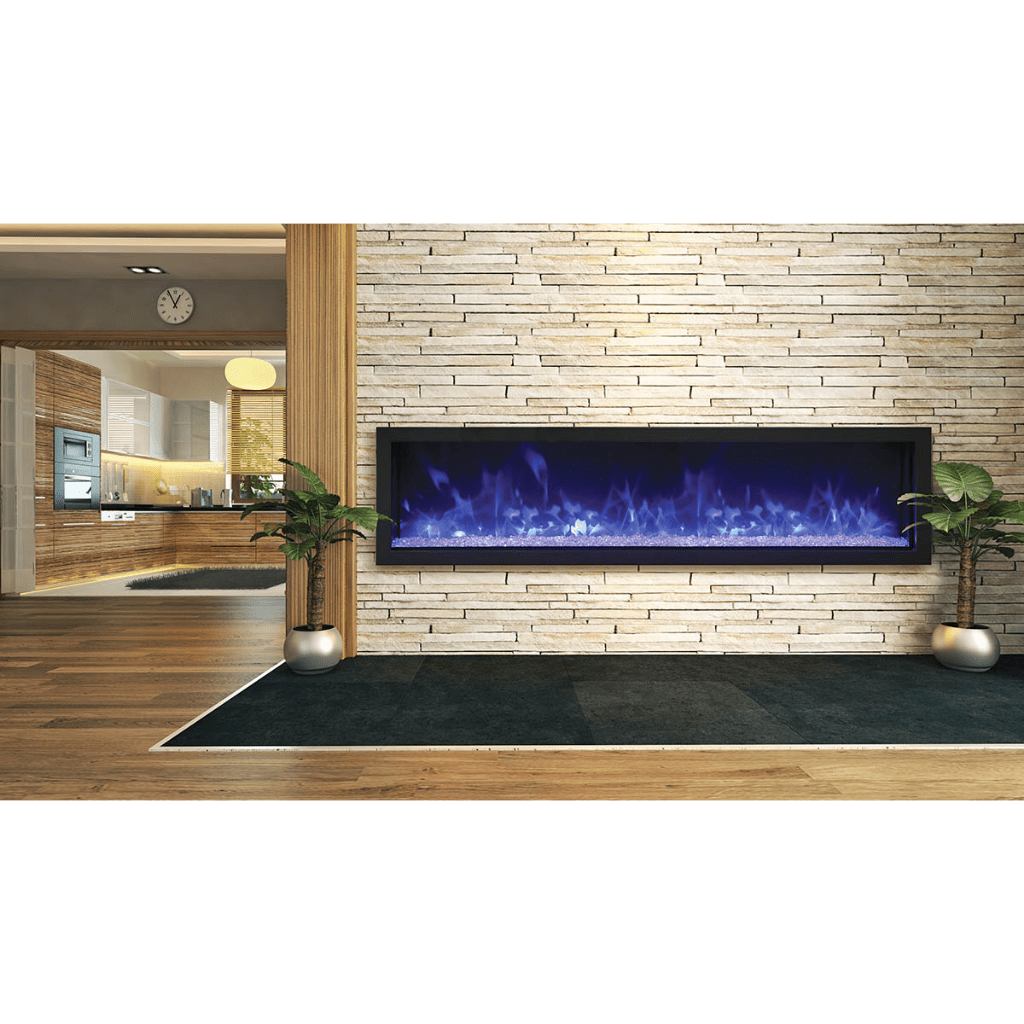 Remii by Amantii 45" Extra Slim Series Built-in Electric Fireplace with Black Steel Surround