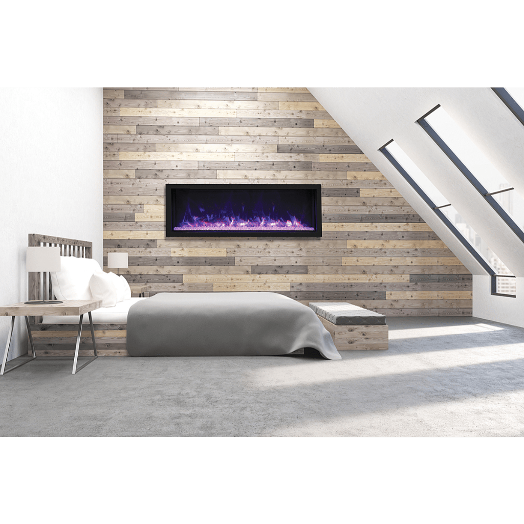 Remii by Amantii 45" Extra Tall Series Built-in Electric Fireplace with Black Steel Surround