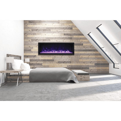 Remii by Amantii 45" Extra Tall Series Built-in Electric Fireplace with Black Steel Surround