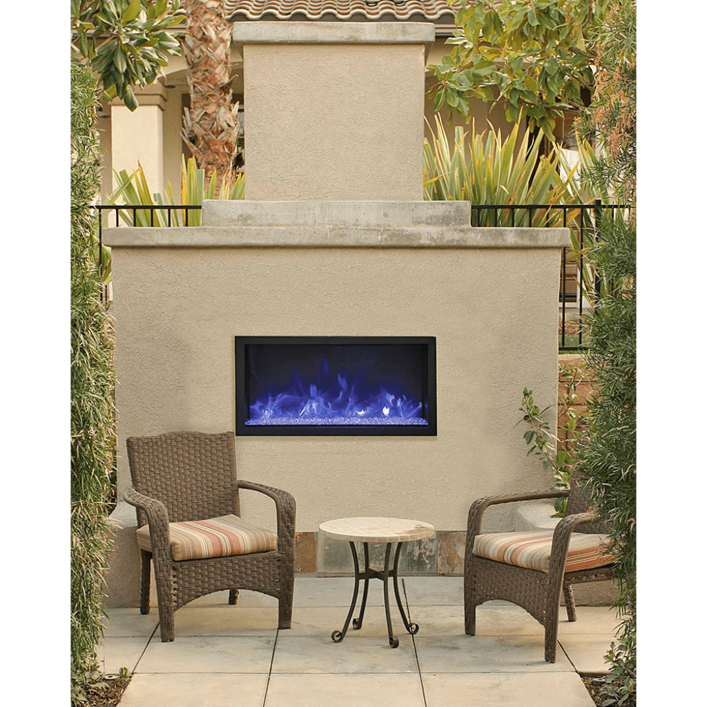 Remii by Amantii 45" Extra Tall Series Built-in Electric Fireplace with Black Steel Surround