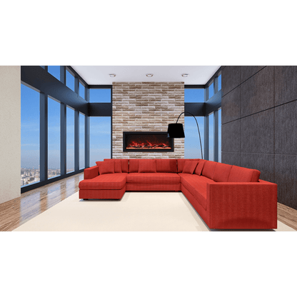 Remii by Amantii 45" Extra Tall Series Built-in Electric Fireplace with Black Steel Surround