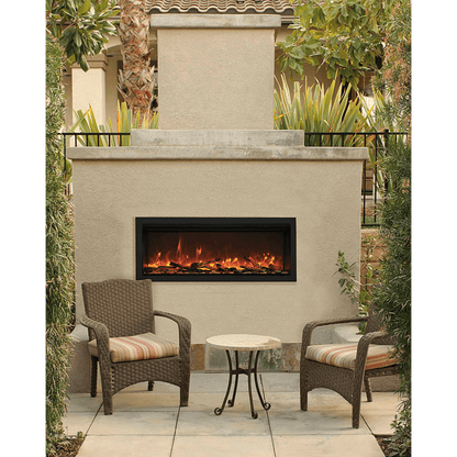 Remii by Amantii 45" Extra Tall Series Built-in Electric Fireplace with Black Steel Surround