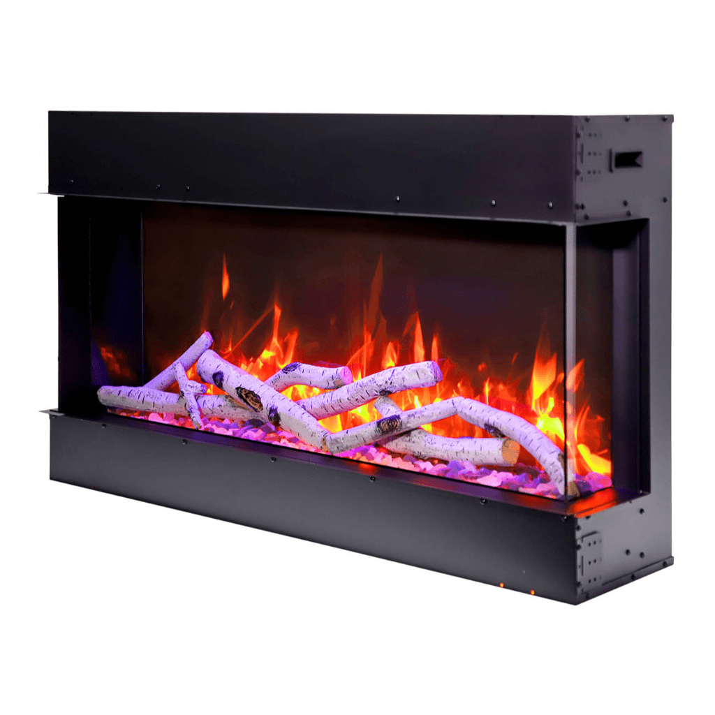 Remii by Amantii 50" BAY-SLIM Series 3 Sided Glass Electric Fireplace