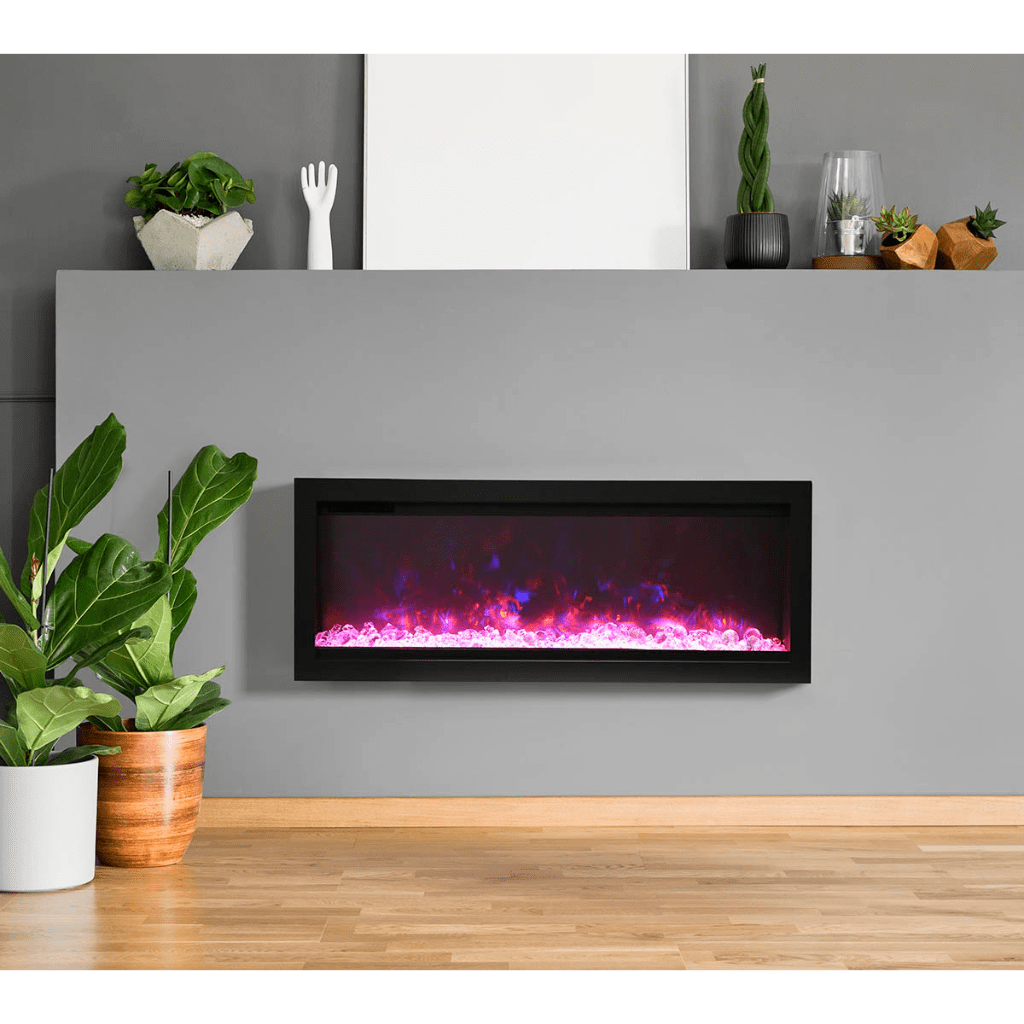 Remii by Amantii 50" WM-B Series Electric Fireplace with Glass and Black Steel Surround