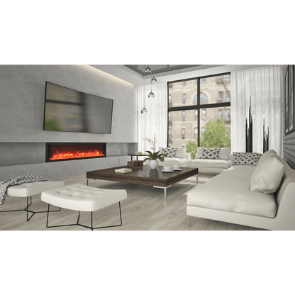 Remii by Amantii 55" Deep Series Built-in Electric Fireplace with Black Steel Surround