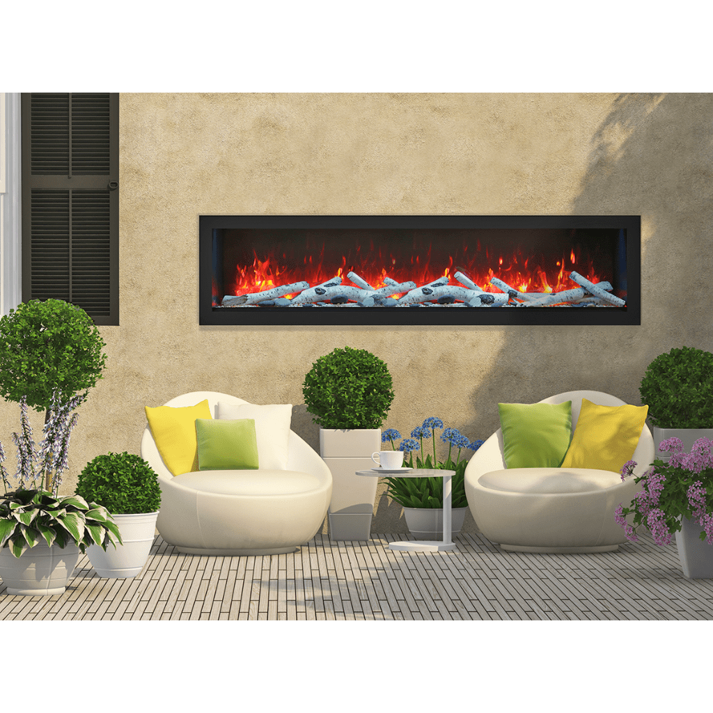 Remii by Amantii 55" Deep Series Built-in Electric Fireplace with Black Steel Surround