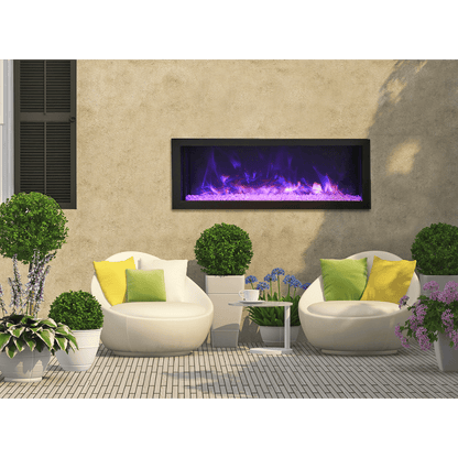 Remii by Amantii 55" Deep Series Built-in Electric Fireplace with Black Steel Surround