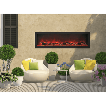 Remii by Amantii 55" Deep Series Built-in Electric Fireplace with Black Steel Surround