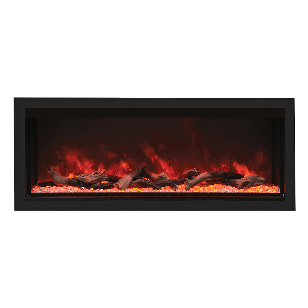 Remii by Amantii 55" Extra Tall Series Built-in Electric Fireplace with Black Steel Surround