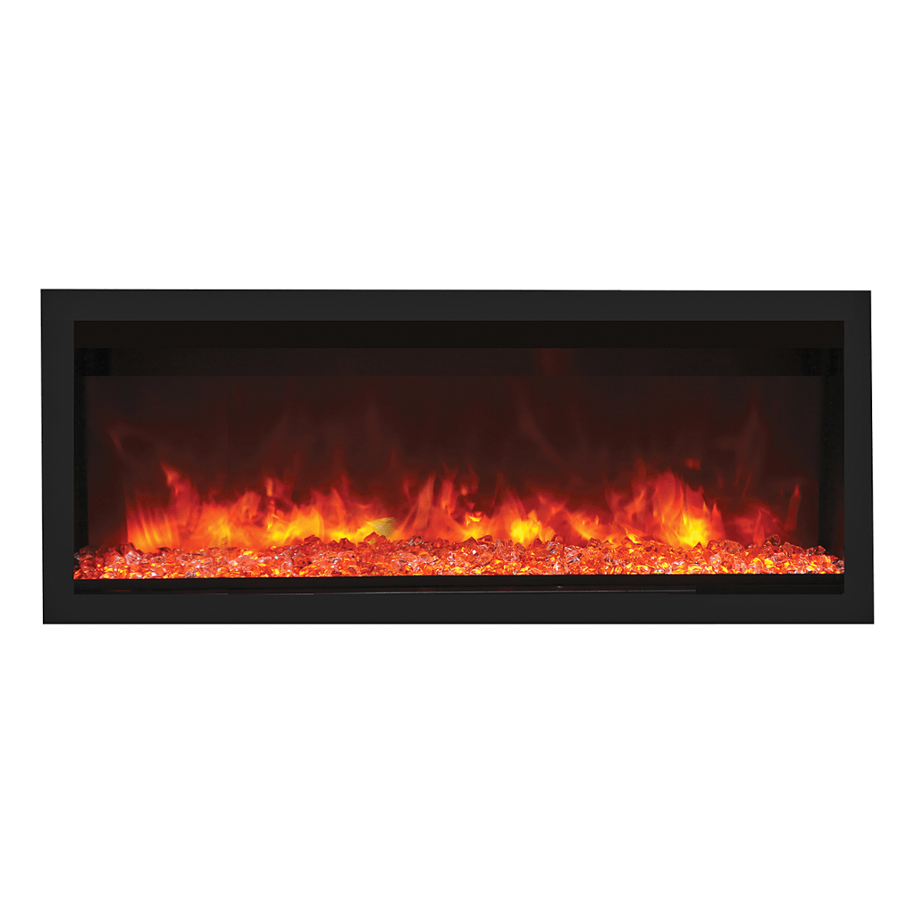 Remii by Amantii 55" Extra Tall Series Built-in Electric Fireplace with Black Steel Surround