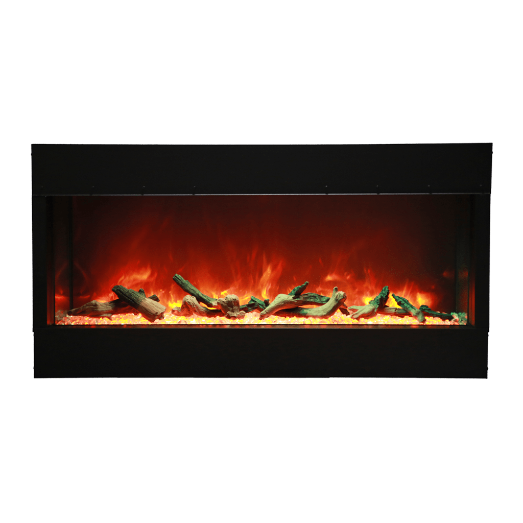 Remii by Amantii 60" BAY-SLIM Series 3 Sided Glass Electric Fireplace