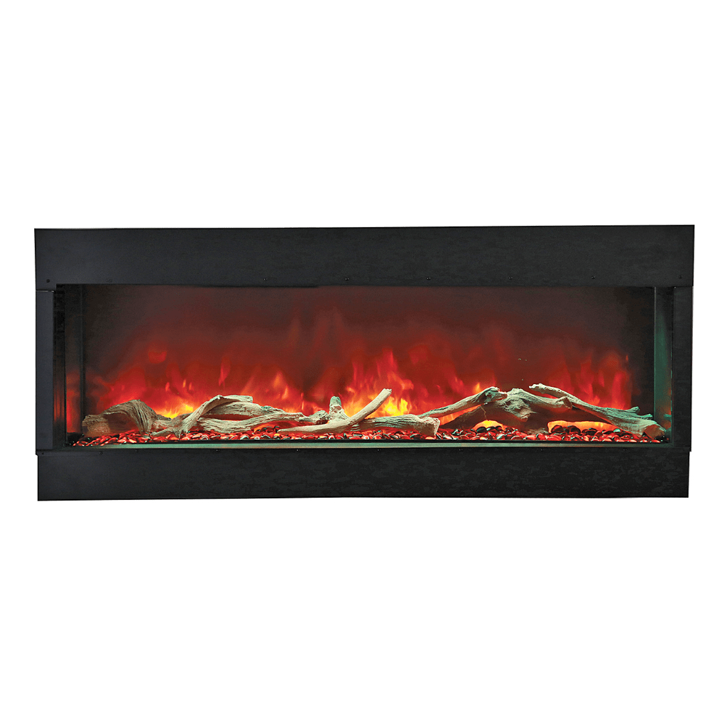 Remii by Amantii 60" BAY-SLIM Series 3 Sided Glass Electric Fireplace