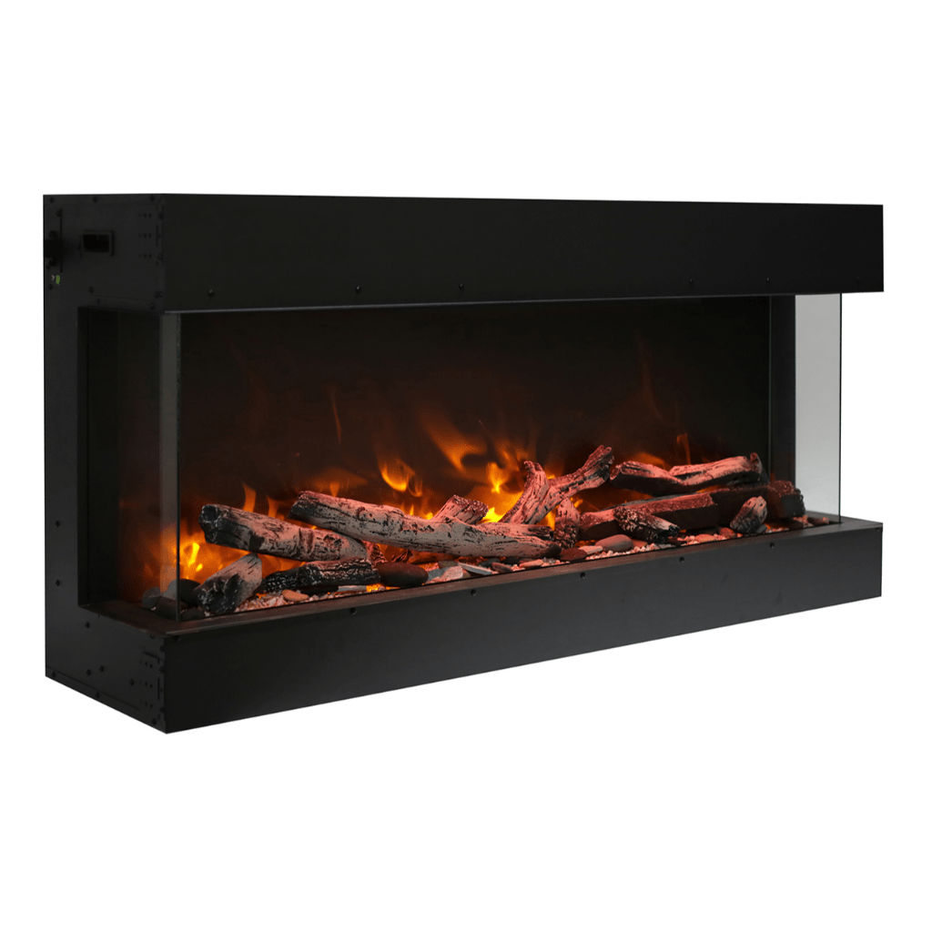 Remii by Amantii 60" BAY-SLIM Series 3 Sided Glass Electric Fireplace