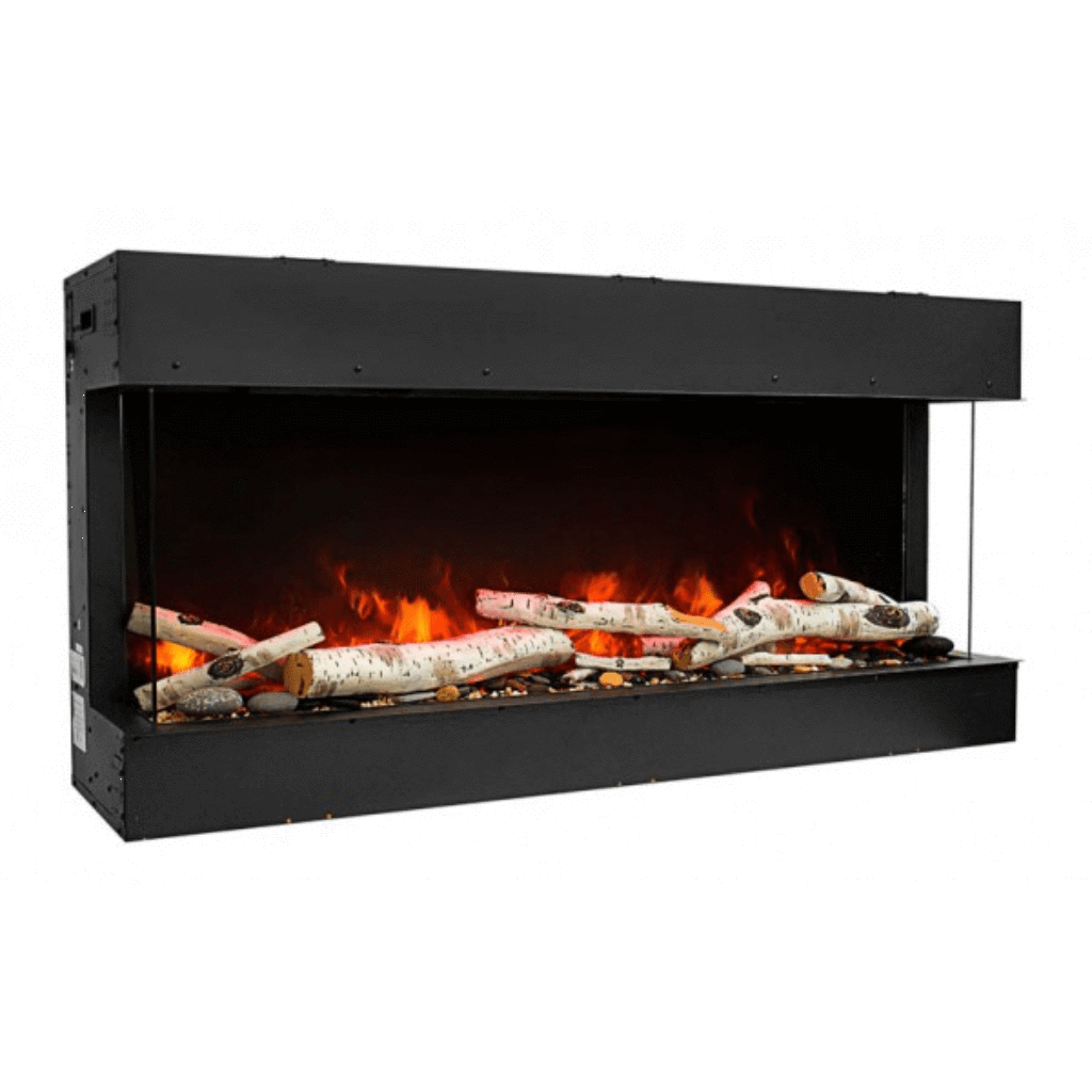 Remii by Amantii 60" BAY-SLIM Series 3 Sided Glass Electric Fireplace