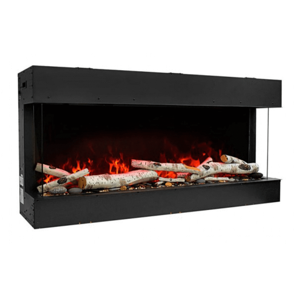 Remii by Amantii 60" BAY-SLIM Series 3 Sided Glass Electric Fireplace