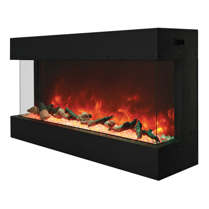 Remii by Amantii 60" BAY-SLIM Series 3 Sided Glass Electric Fireplace