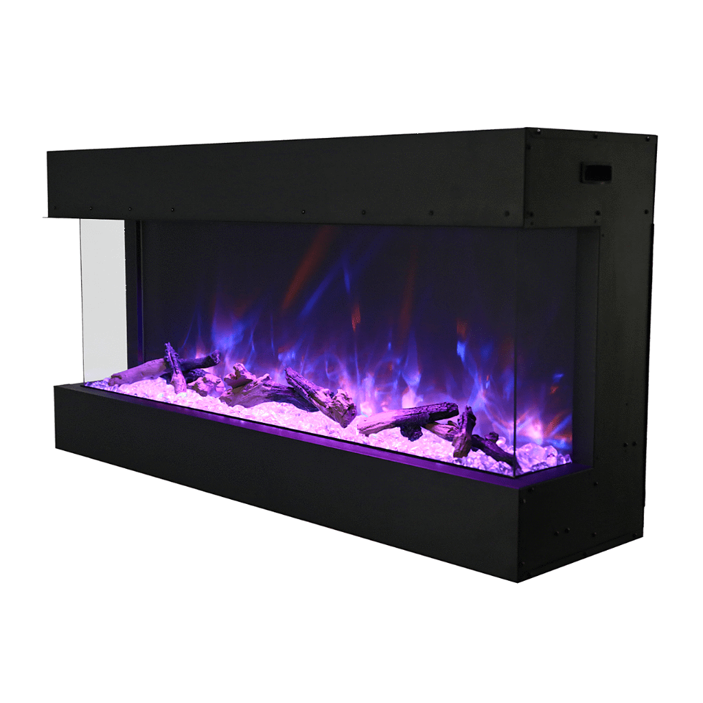 Remii by Amantii 60" BAY-SLIM Series 3 Sided Glass Electric Fireplace