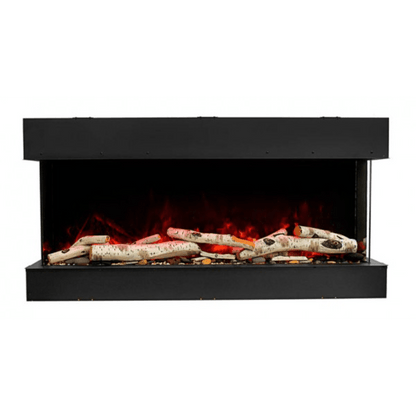 Remii by Amantii 60" BAY-SLIM Series 3 Sided Glass Electric Fireplace