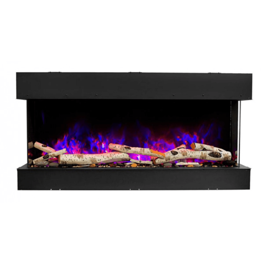 Remii by Amantii 60" BAY-SLIM Series 3 Sided Glass Electric Fireplace