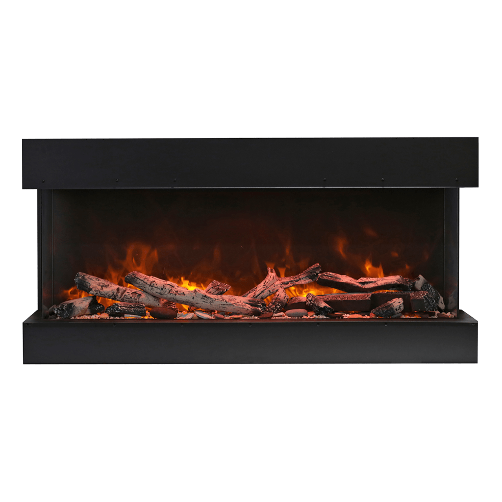 Remii by Amantii 60" BAY-SLIM Series 3 Sided Glass Electric Fireplace