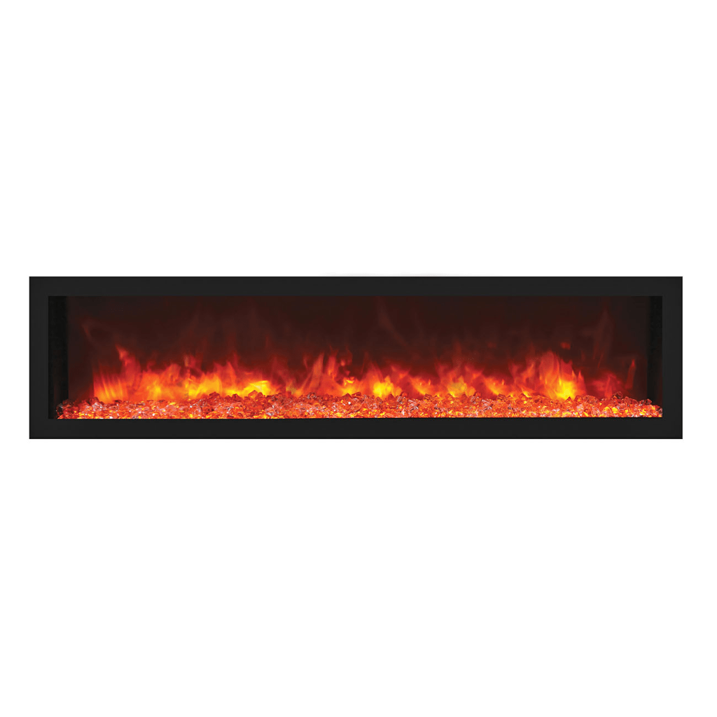 Remii by Amantii 65" Deep Series Built-in Electric Fireplace with Black Steel Surround