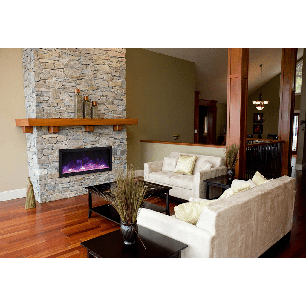 Remii by Amantii 65" Extra Slim Series Built-in Electric Fireplace with Black Steel Surround