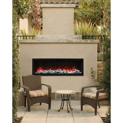 Remii by Amantii 65" Extra Tall Series Built-in Electric Fireplace with Black Steel Surround