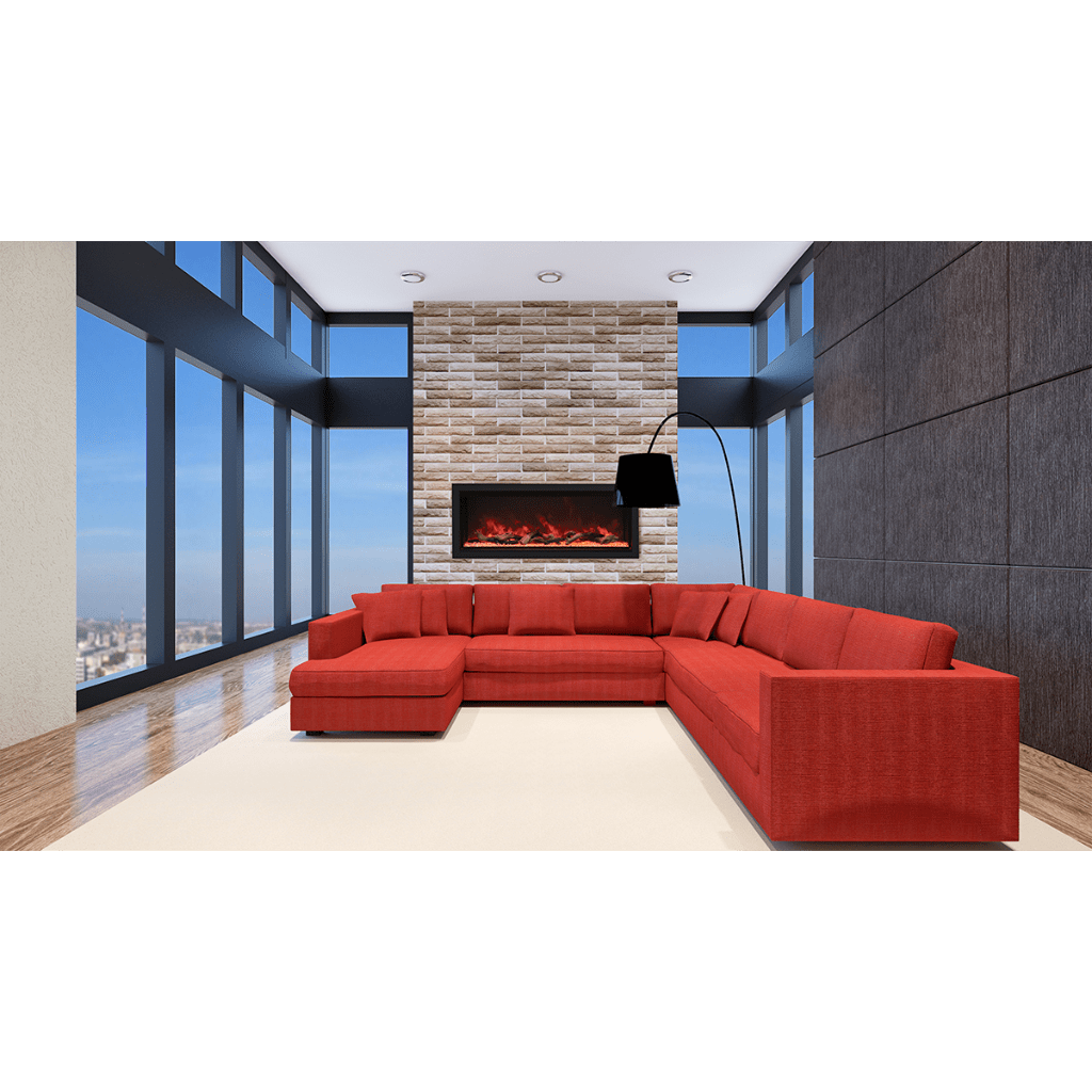 Remii by Amantii 65" Extra Tall Series Built-in Electric Fireplace with Black Steel Surround