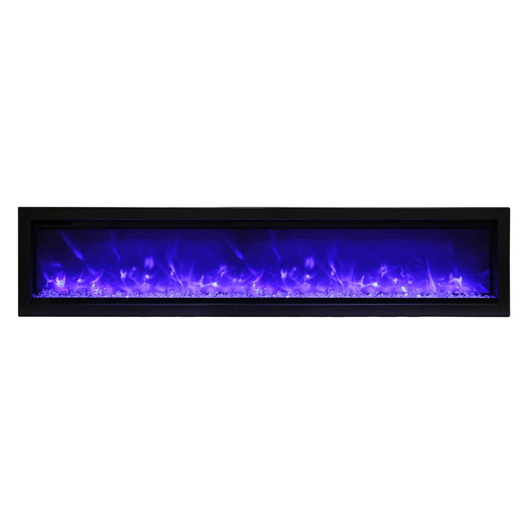 Remii by Amantii 74" WM-B Series Electric Fireplace with Glass and Black Steel Surround