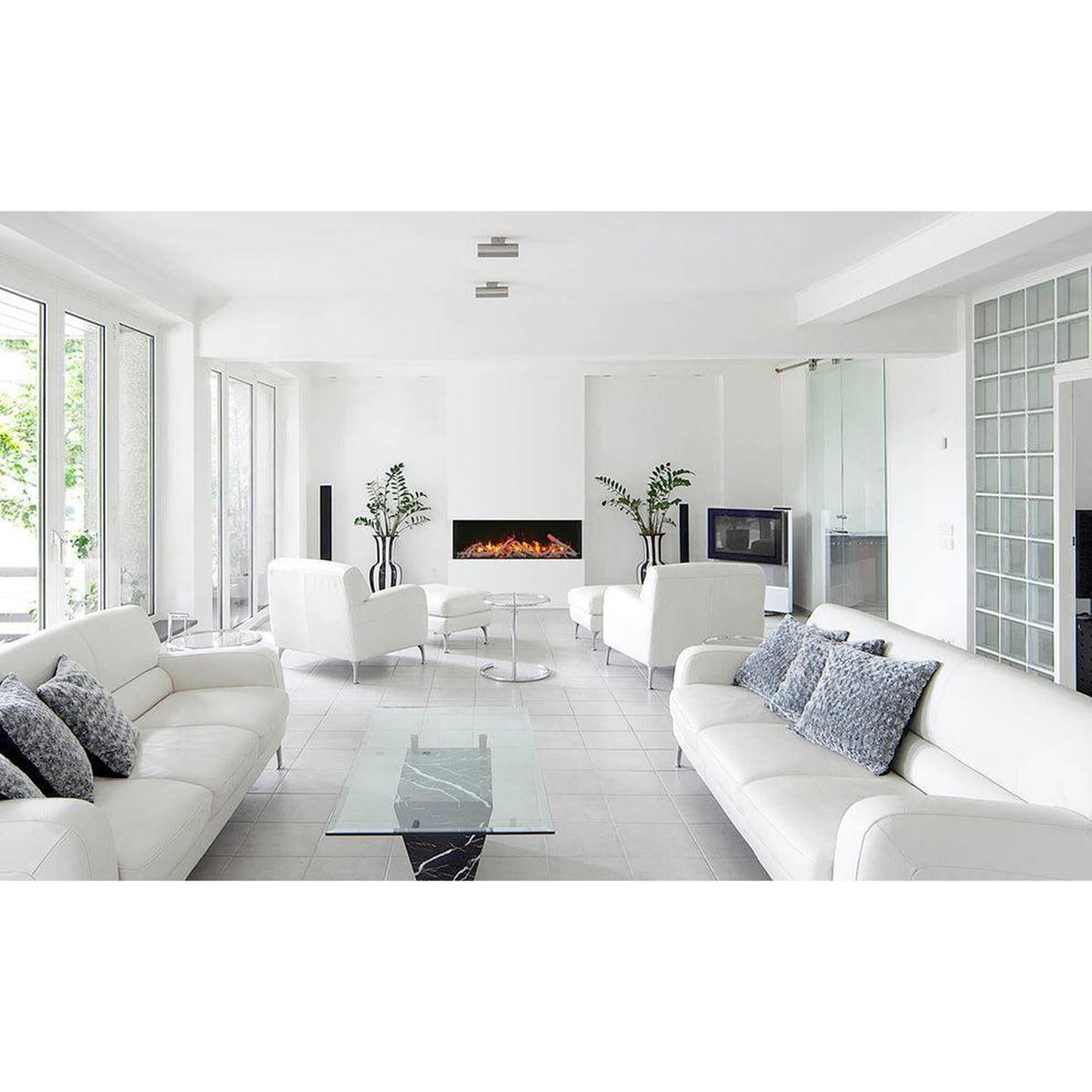 Remii by Amantii Bay Slim 60" 3-Sided Indoor / Outdoor Smart Electric Fireplace