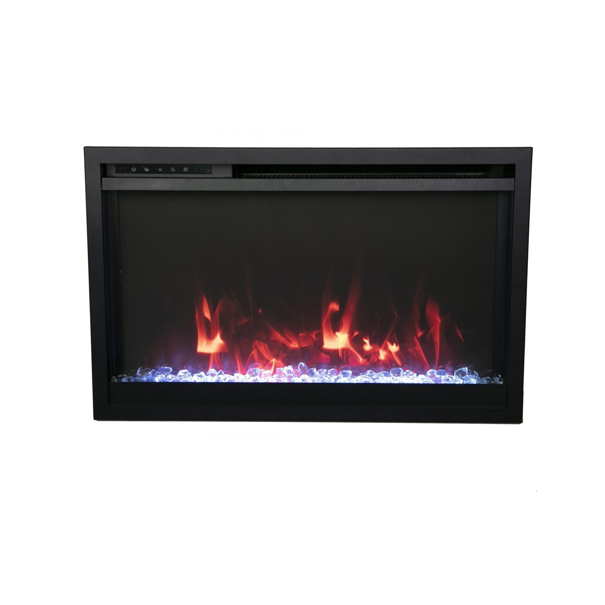 Remii by Amantii Classic Extra Slim 33" Buil-in Smart Electric Fireplace With Black Steel Surround
