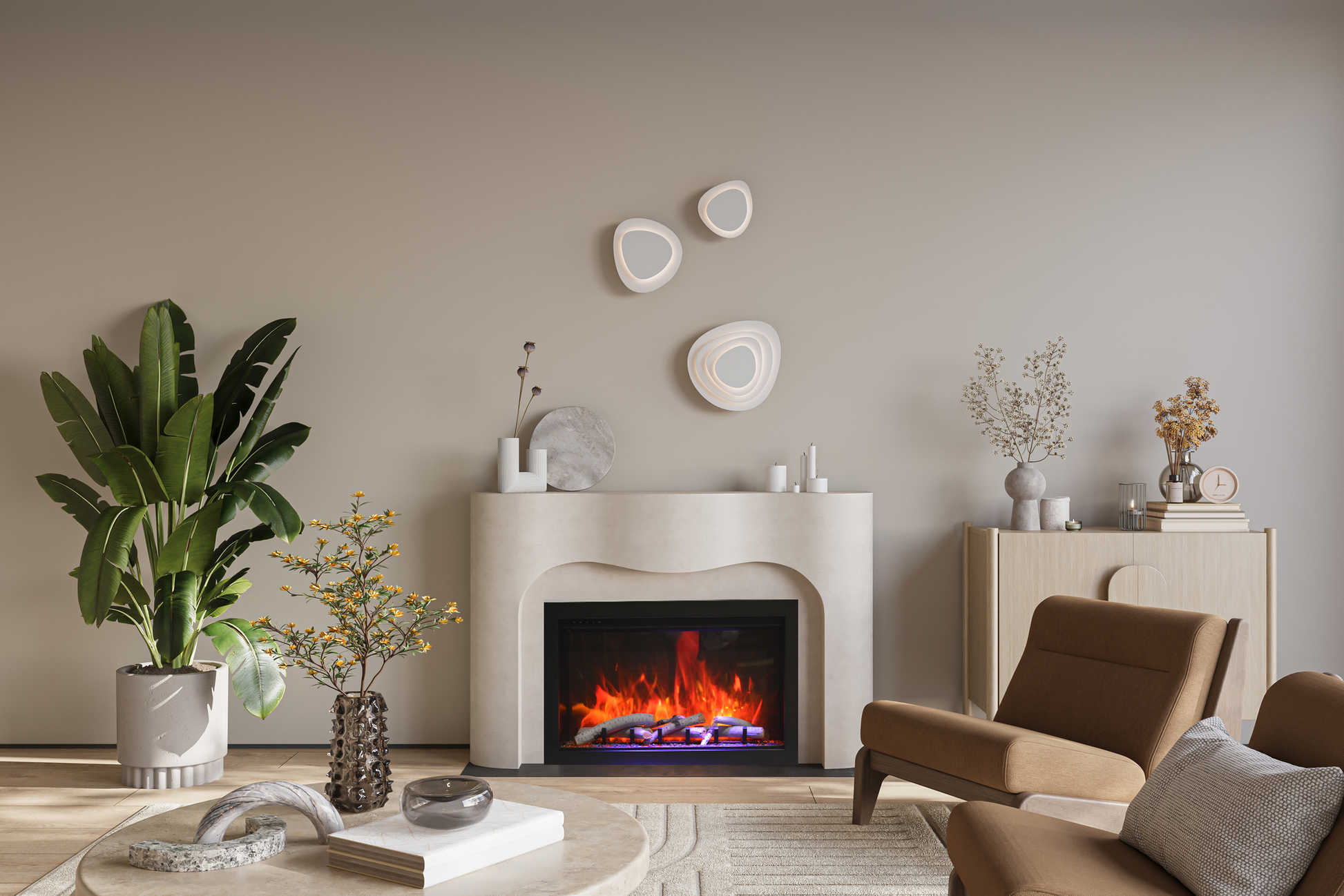 Remii by Amantii Classic Lumina 44" Indoor/Outdoor Smart Electric Fireplace Insert
