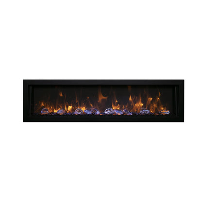 Remii by Amantii Deep Series 65" Built-in Electric Fireplace With Black Steel Surround