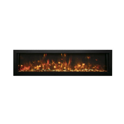 Remii by Amantii Deep Series 65" Built-in Electric Fireplace With Black Steel Surround