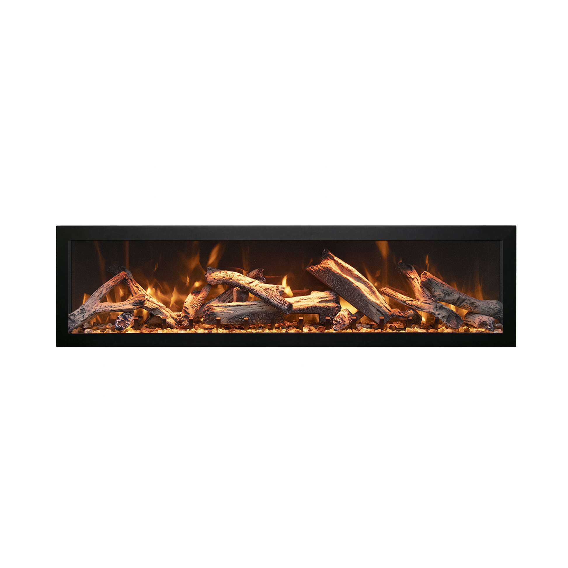 Remii by Amantii Deep Series 65" Built-in Electric Fireplace With Black Steel Surround