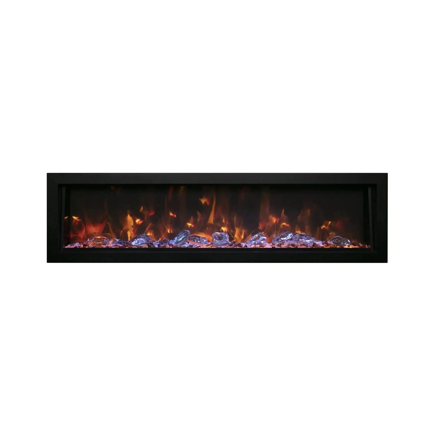 Remii by Amantii Deep Series 65" Built-in Electric Fireplace With Black Steel Surround