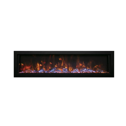 Remii by Amantii Deep Series 65" Built-in Electric Fireplace With Black Steel Surround