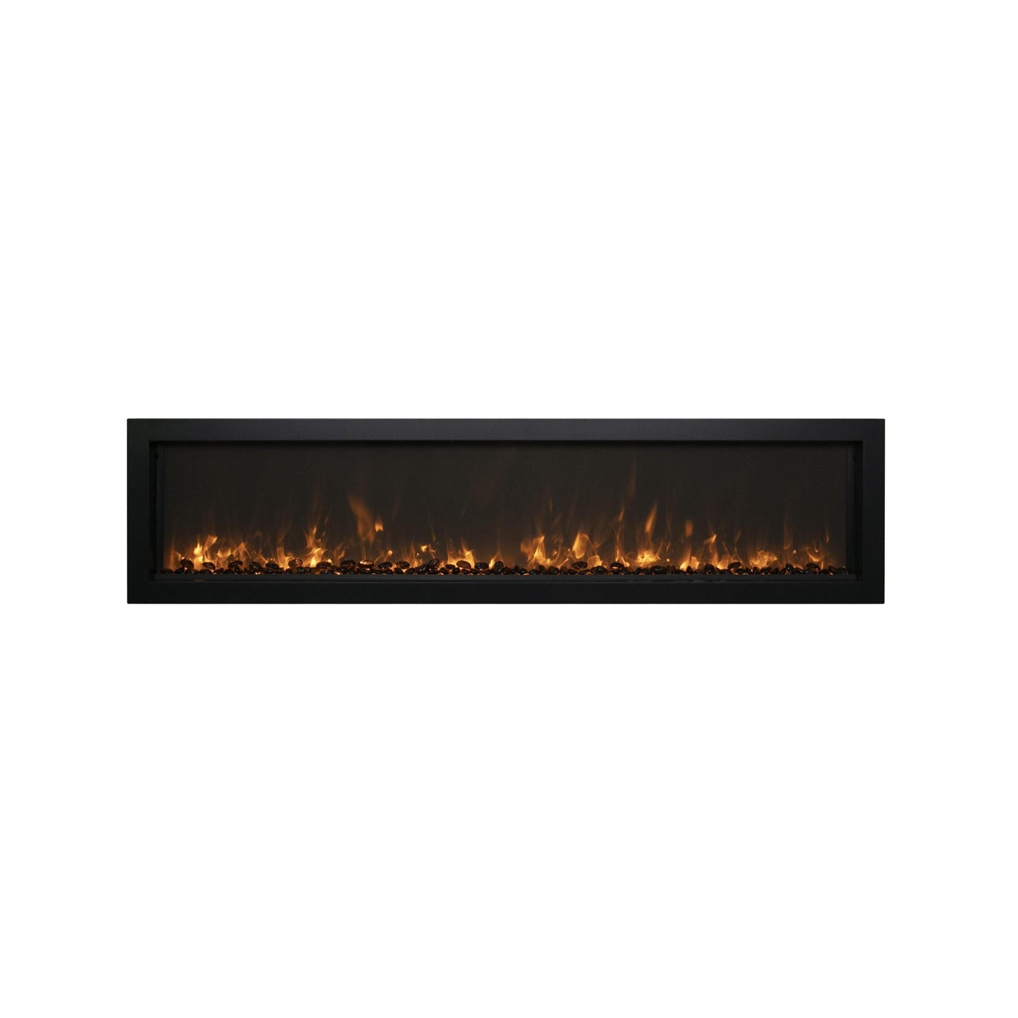 Remii by Amantii Extra Slim Series 65" Built-in Electric Fireplace With Black Steel Surround