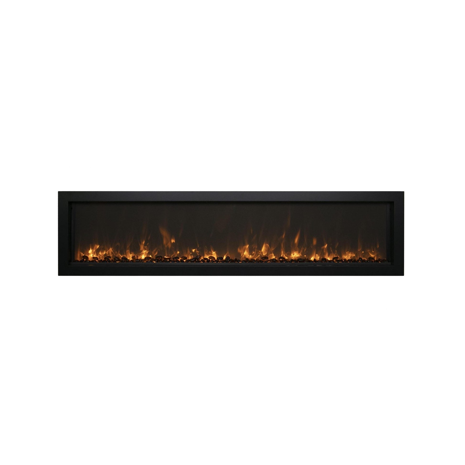 Remii by Amantii Extra Slim Series 65" Built-in Electric Fireplace With Black Steel Surround