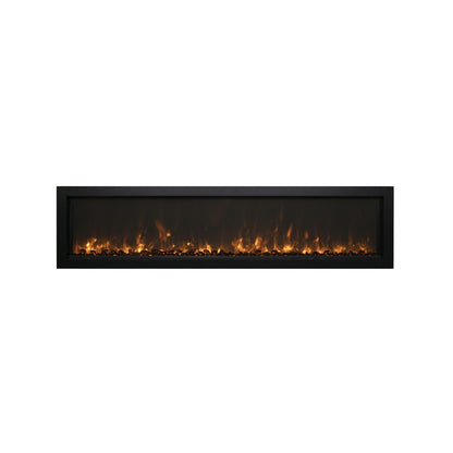 Remii by Amantii Extra Slim Series 65" Built-in Electric Fireplace With Black Steel Surround
