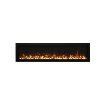 Remii by Amantii Extra Slim Series 65" Built-in Electric Fireplace With Black Steel Surround