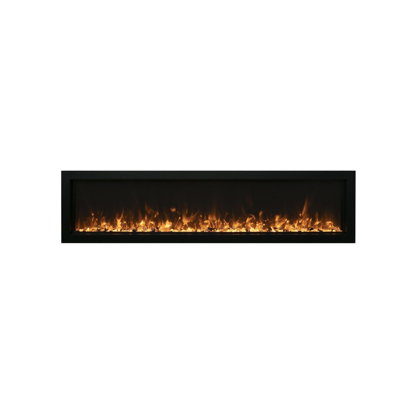 Remii by Amantii Extra Slim Series 65" Built-in Electric Fireplace With Black Steel Surround
