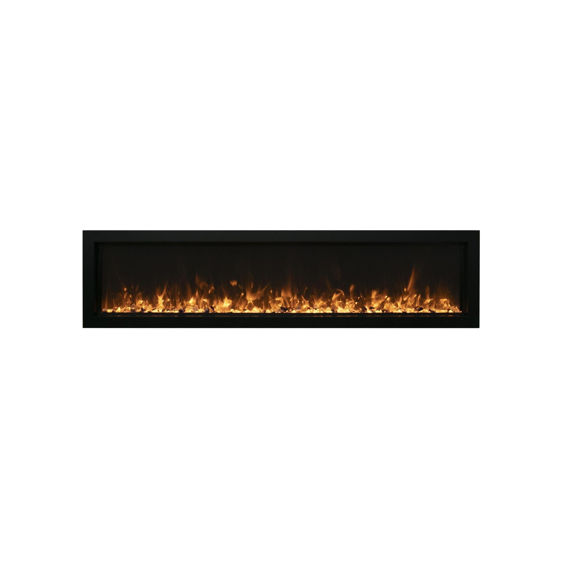 Remii by Amantii Extra Slim Series 65" Built-in Electric Fireplace With Black Steel Surround