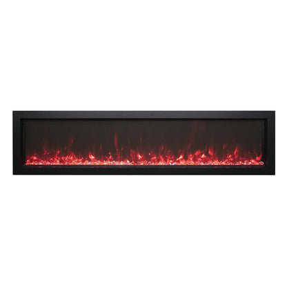 Remii by Amantii Extra Slim Series 65" Built-in Electric Fireplace With Black Steel Surround