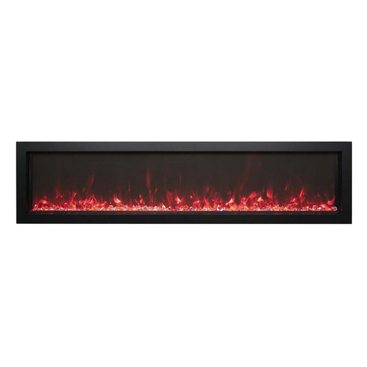 Remii by Amantii Extra Slim Series 65" Built-in Electric Fireplace With Black Steel Surround