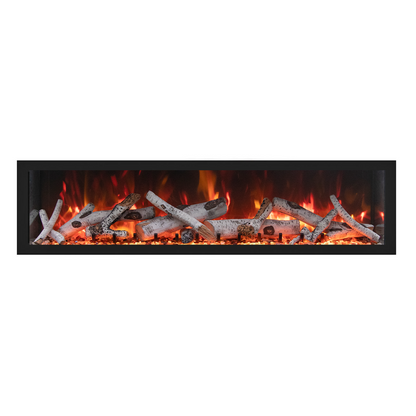 Remii by Amantii Extra Tall Series 65" Built-in Electric Fireplace With Black Steel Surround